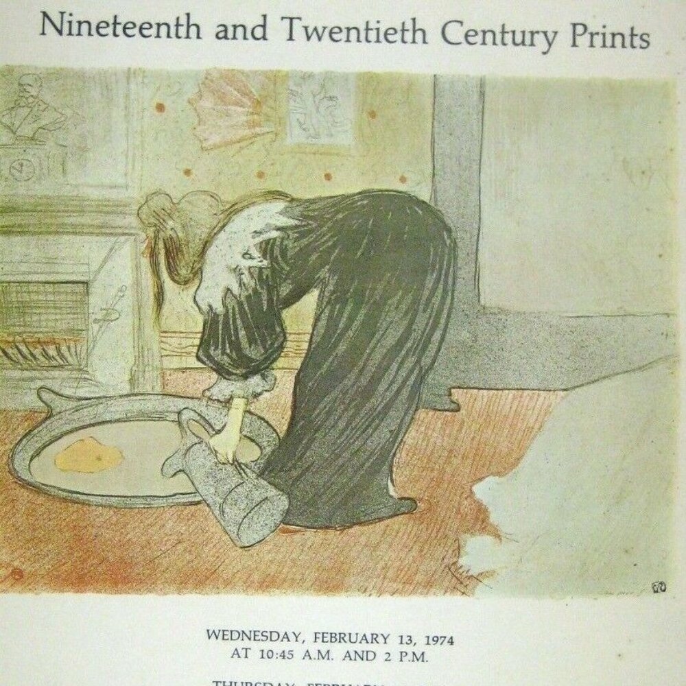 Sotheby Catalog  Art Nineteenth Twentieth Prints New York 1974 Parke Bernet 3603